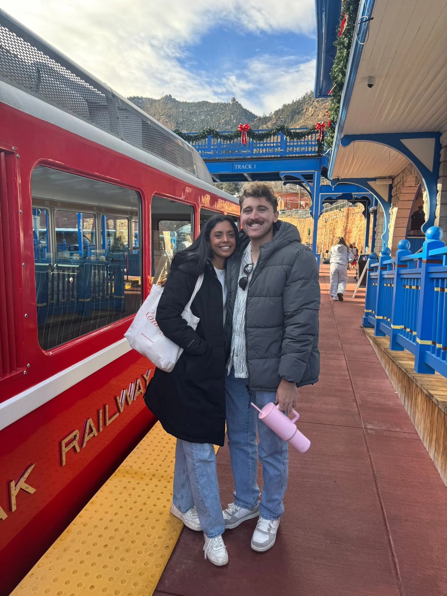 About to take the Historic Cog Railroad up Pikes Peak after meeting Daniel’s family for the first time