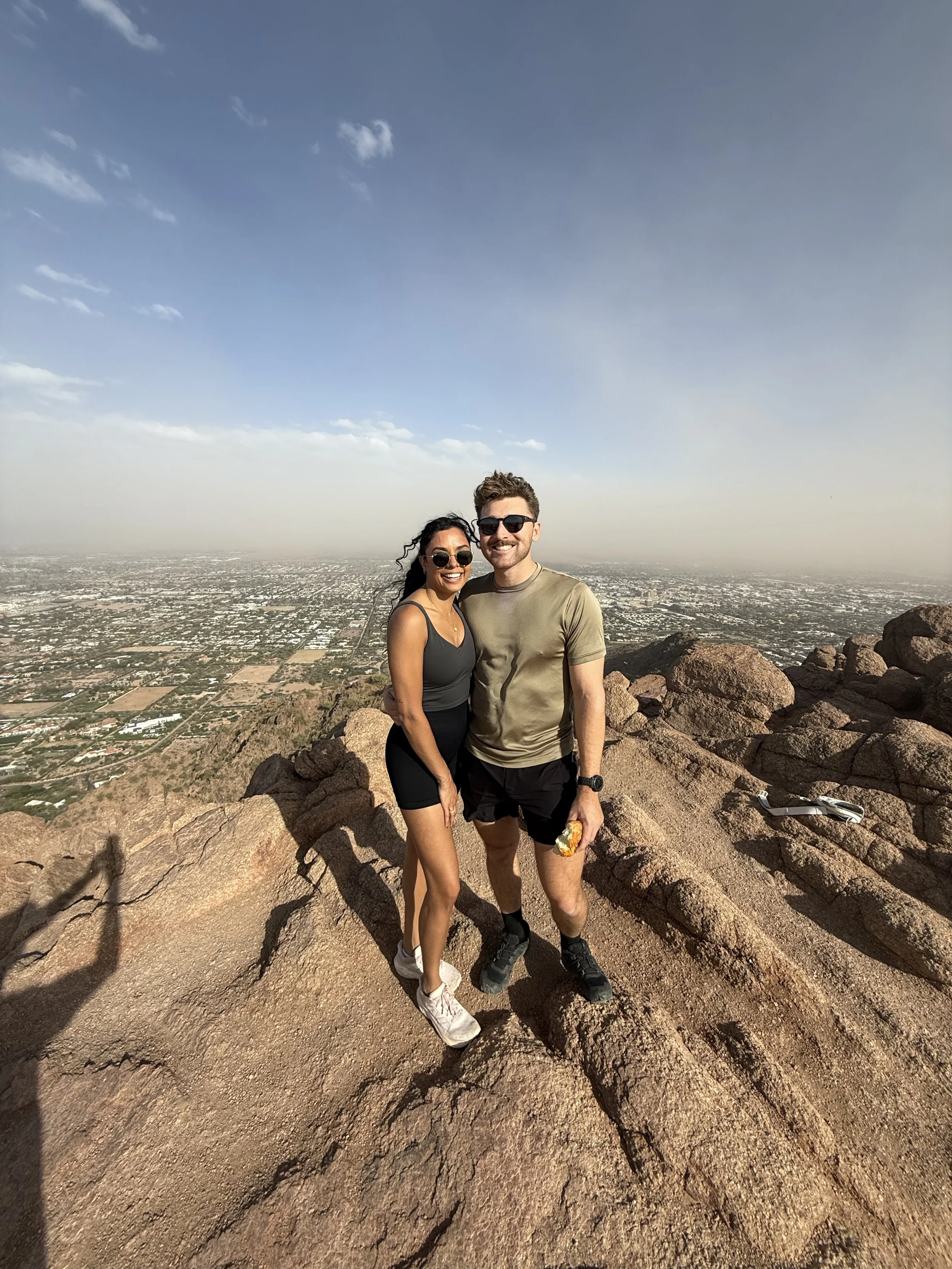 Hiking Camelback Mountain in Scottsdale, AZ with Christina’s parents