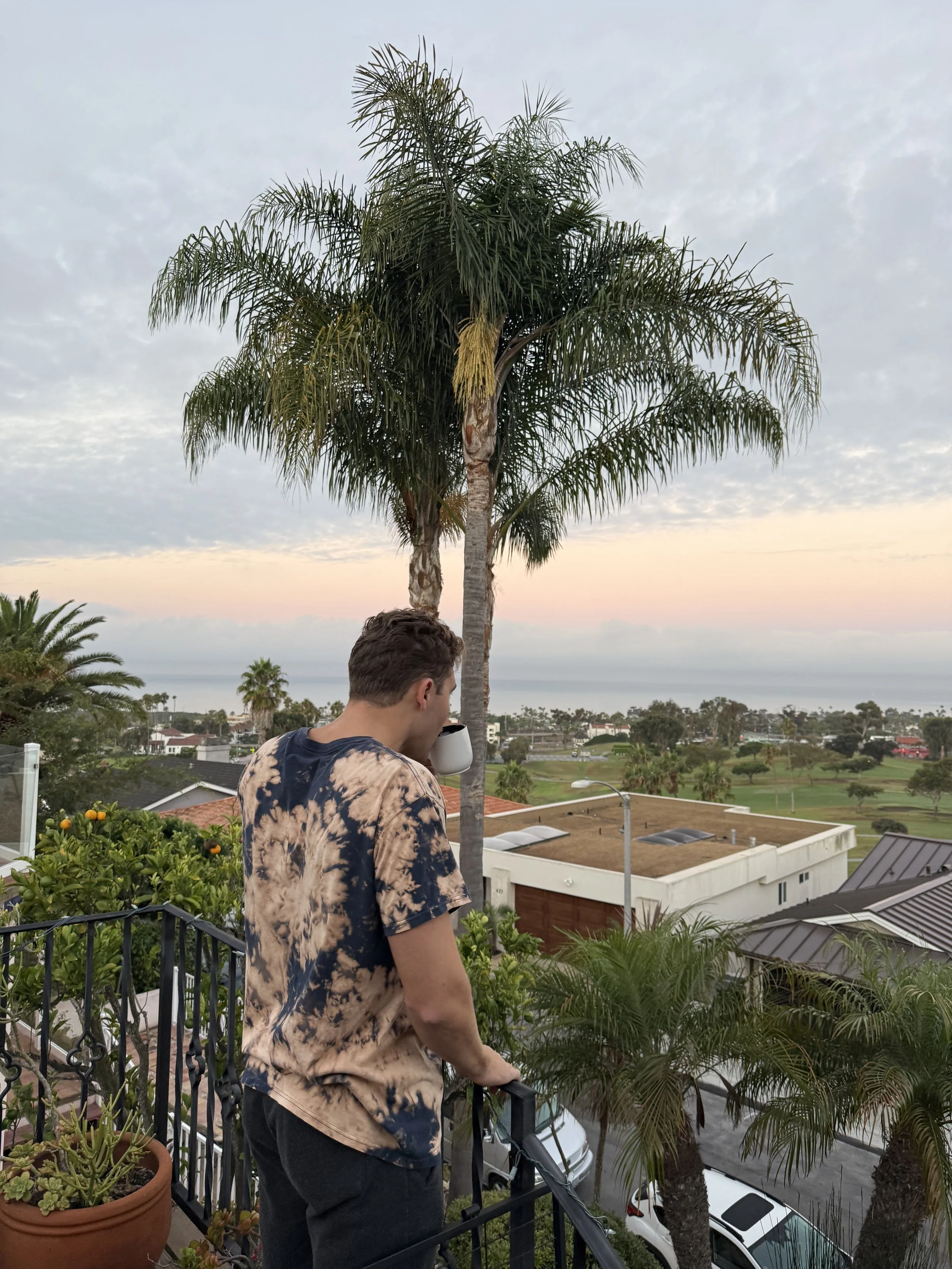 Morning coffee visiting Daniel's parents in San Clemente, CA