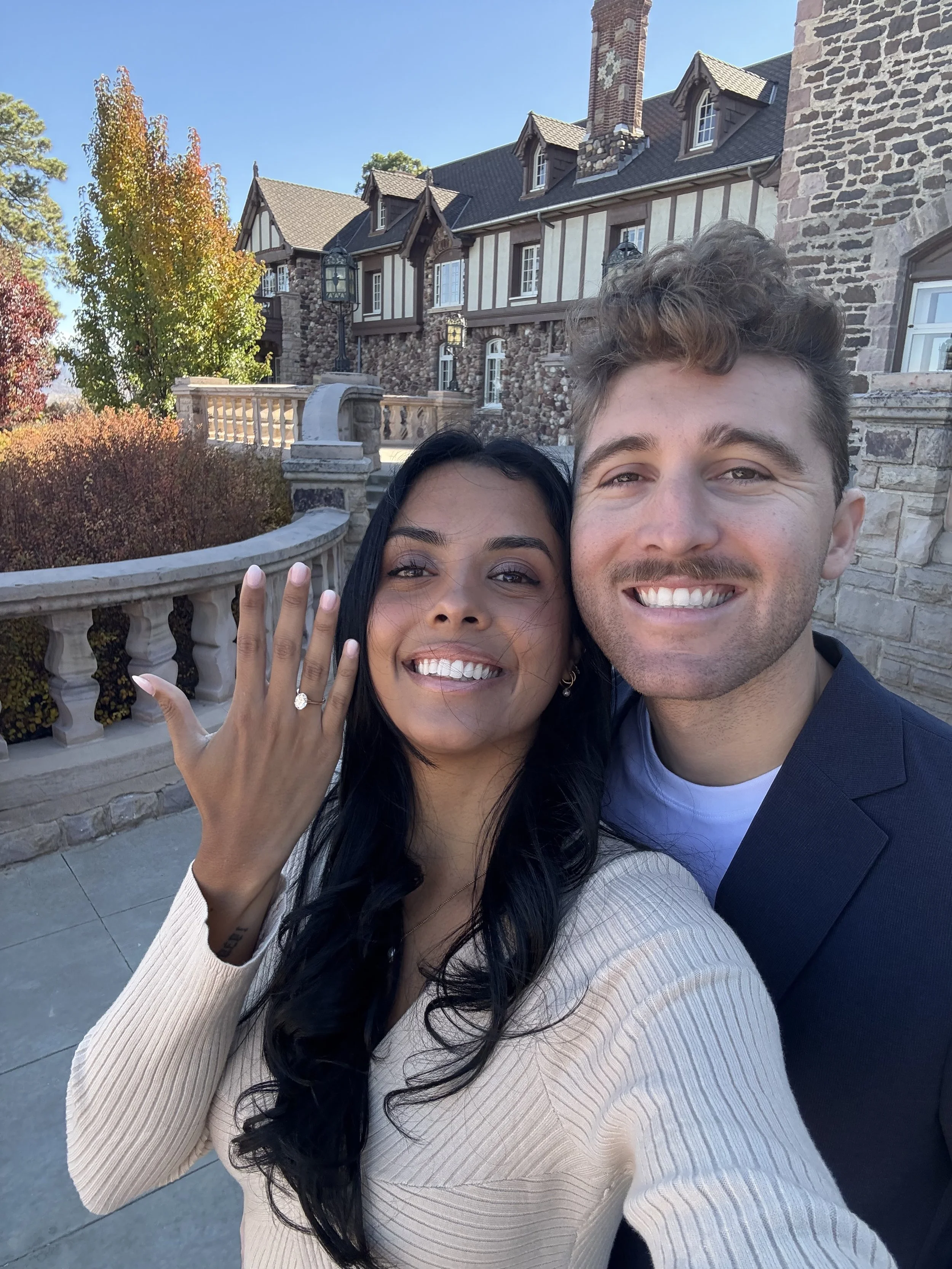Visiting our wedding venue together for the first time
