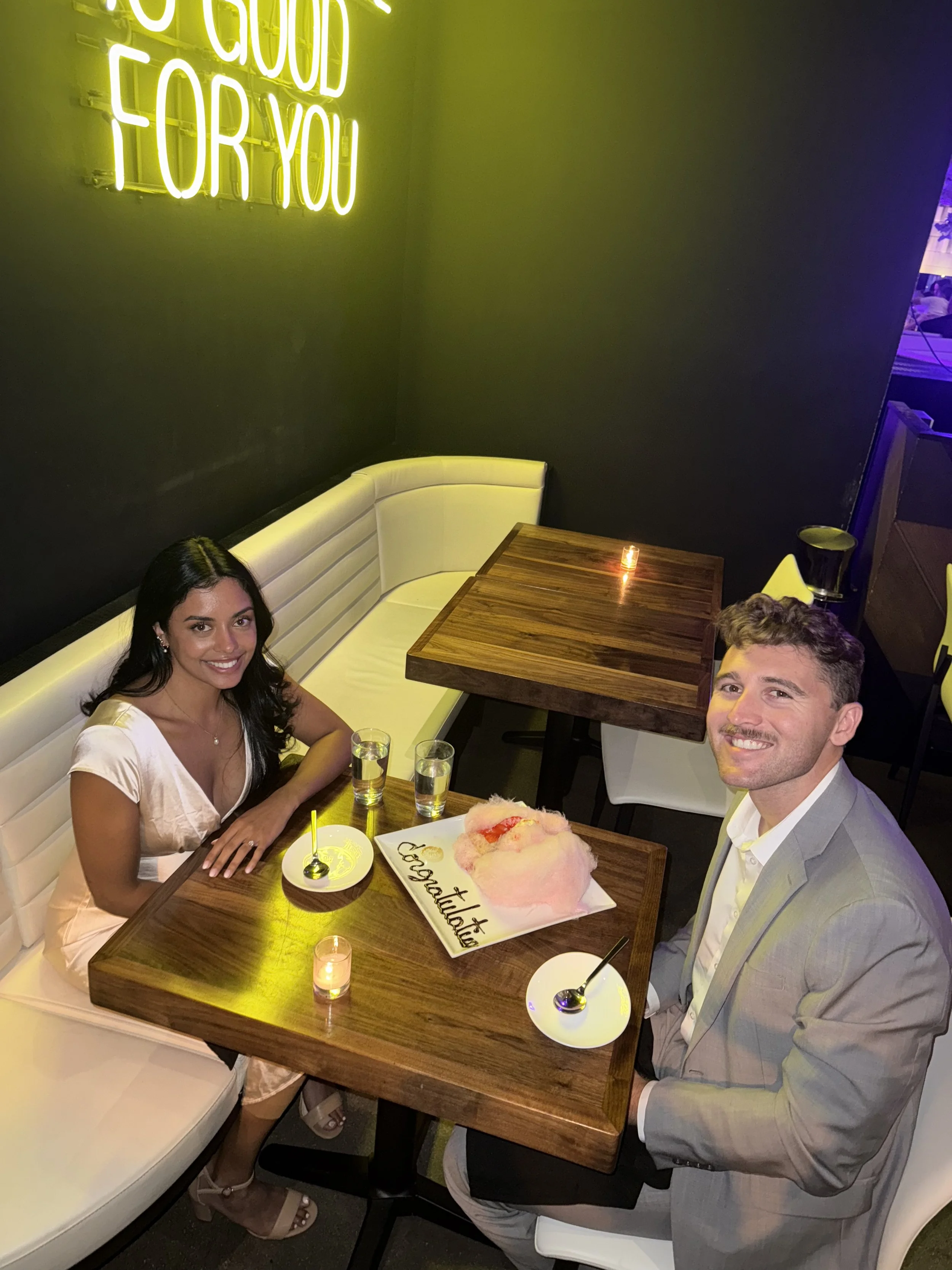 Celebrating just us the day after we got engaged