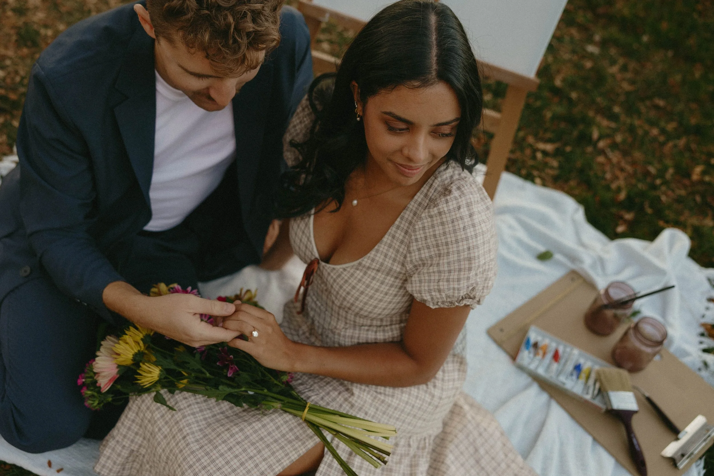 Photos taken right after Daniel proposed!