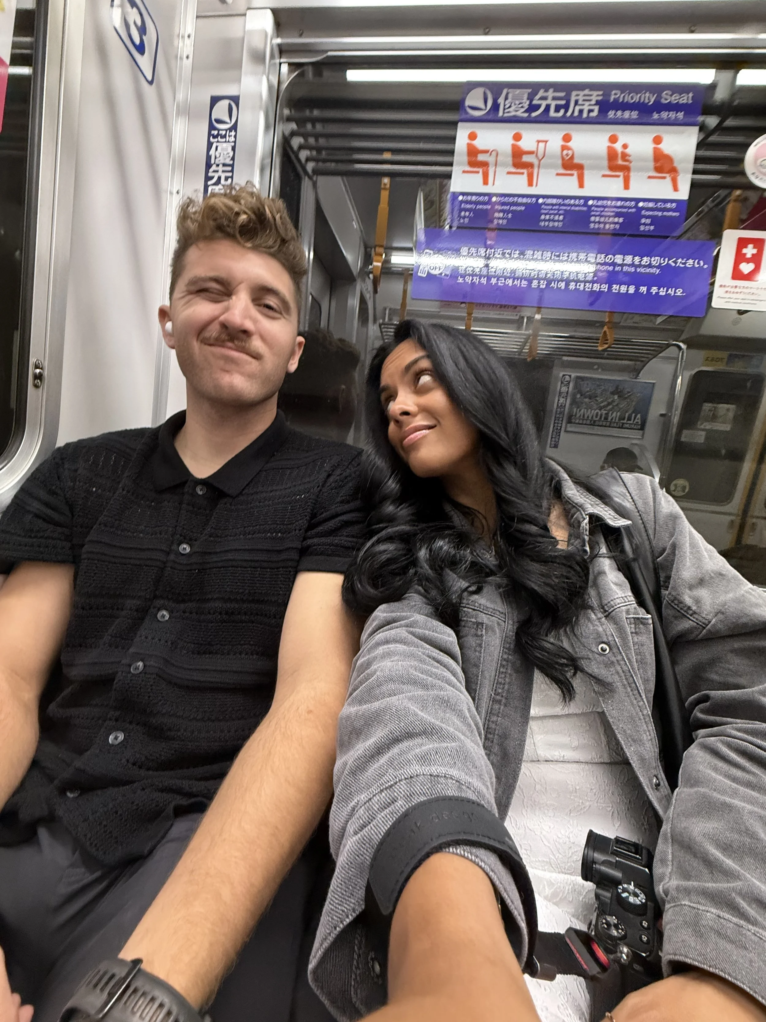 On a train in Japan