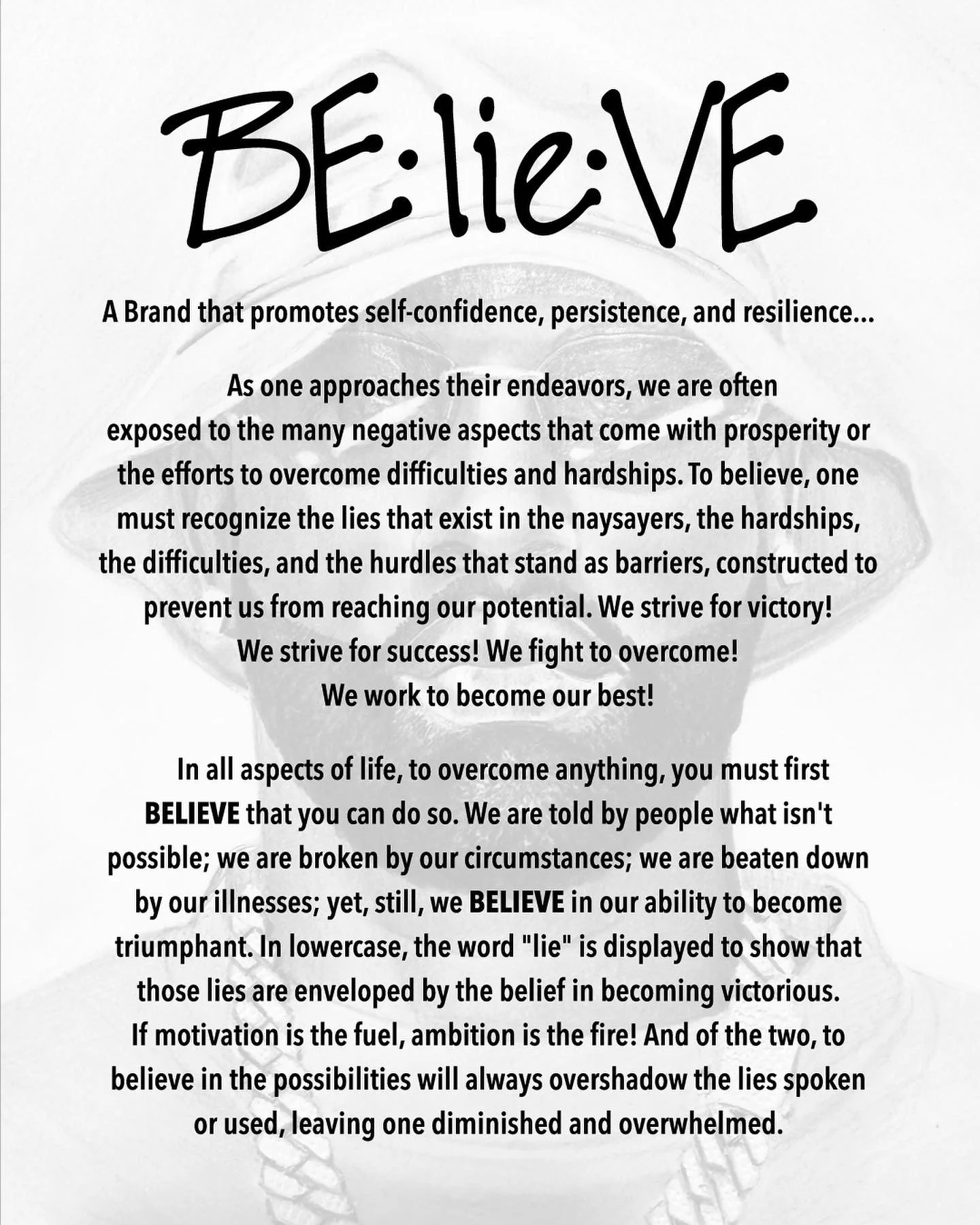 Text about belief, positive thinking, and overcoming negativity with a background of a pink flower.
