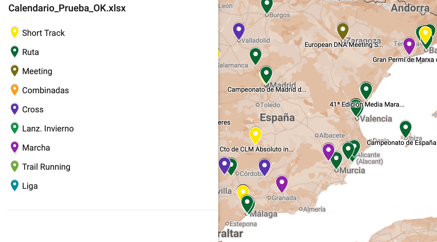 MAPA INTERACTIVO COMPETICIONES ENERO-MARZO 2026