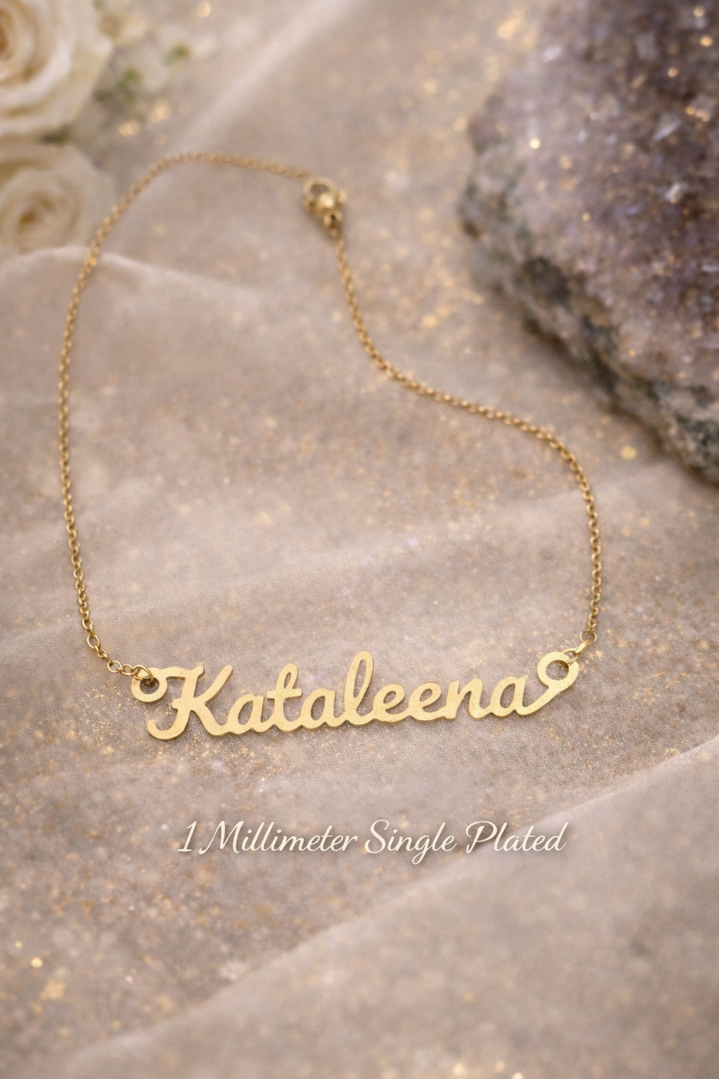 Custom Engraved Nameplate Necklace – 1mm Double Plate (Layered Design)