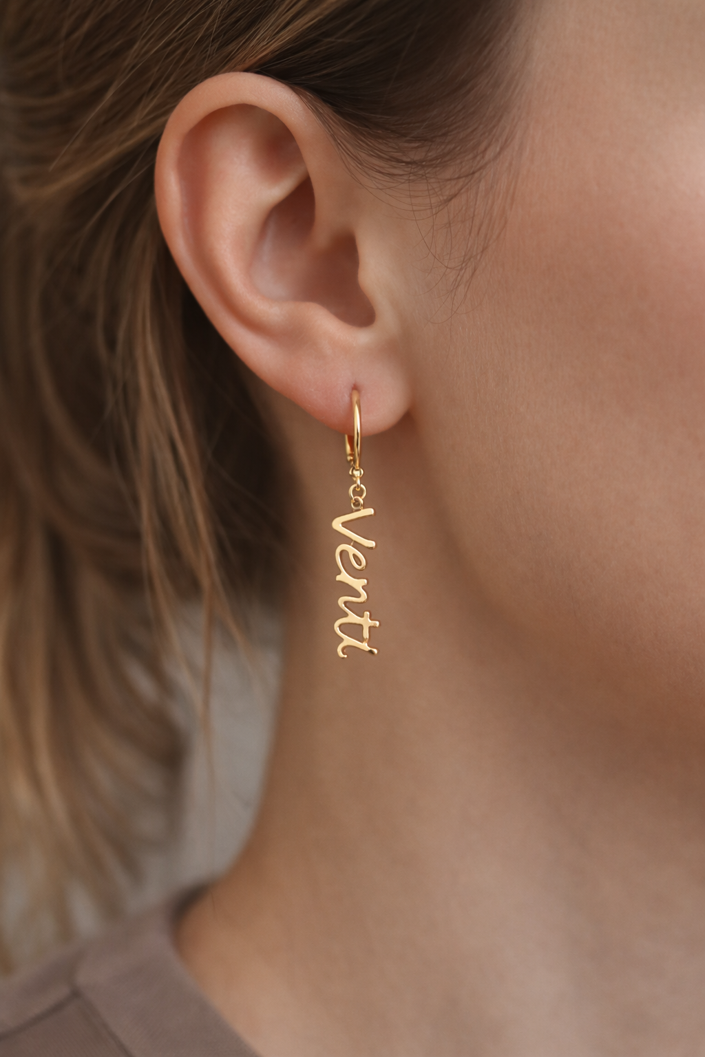 Custom Name Drop Hoop Earrings