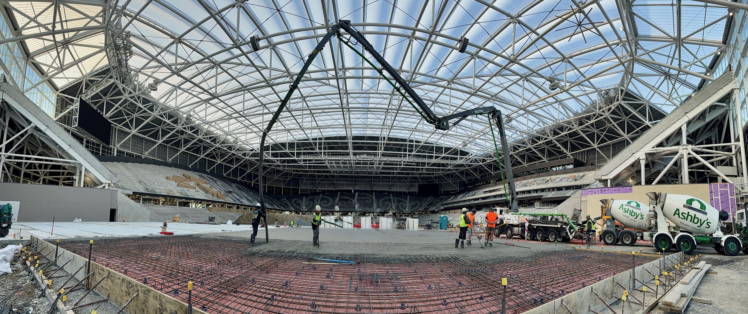 Image of concrete placing at Te Kaha Stadium