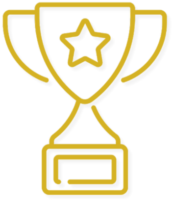 Gold trophy with a star in the center.