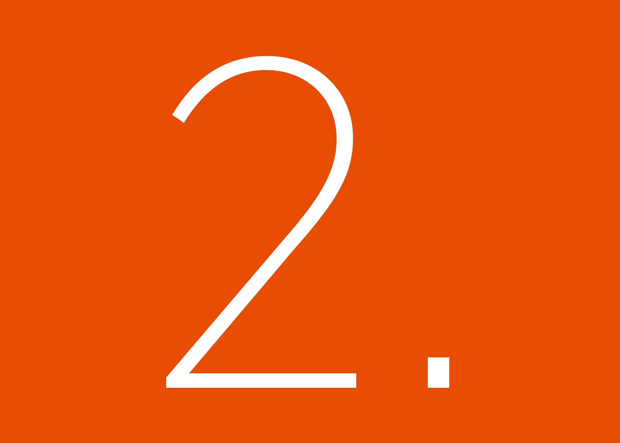 Ein großes orangefarbenes Hintergrundbild mit weißen, großen Zahlen '2' und '1' in der Mitte.
