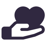 Icon of a hand holding a heart