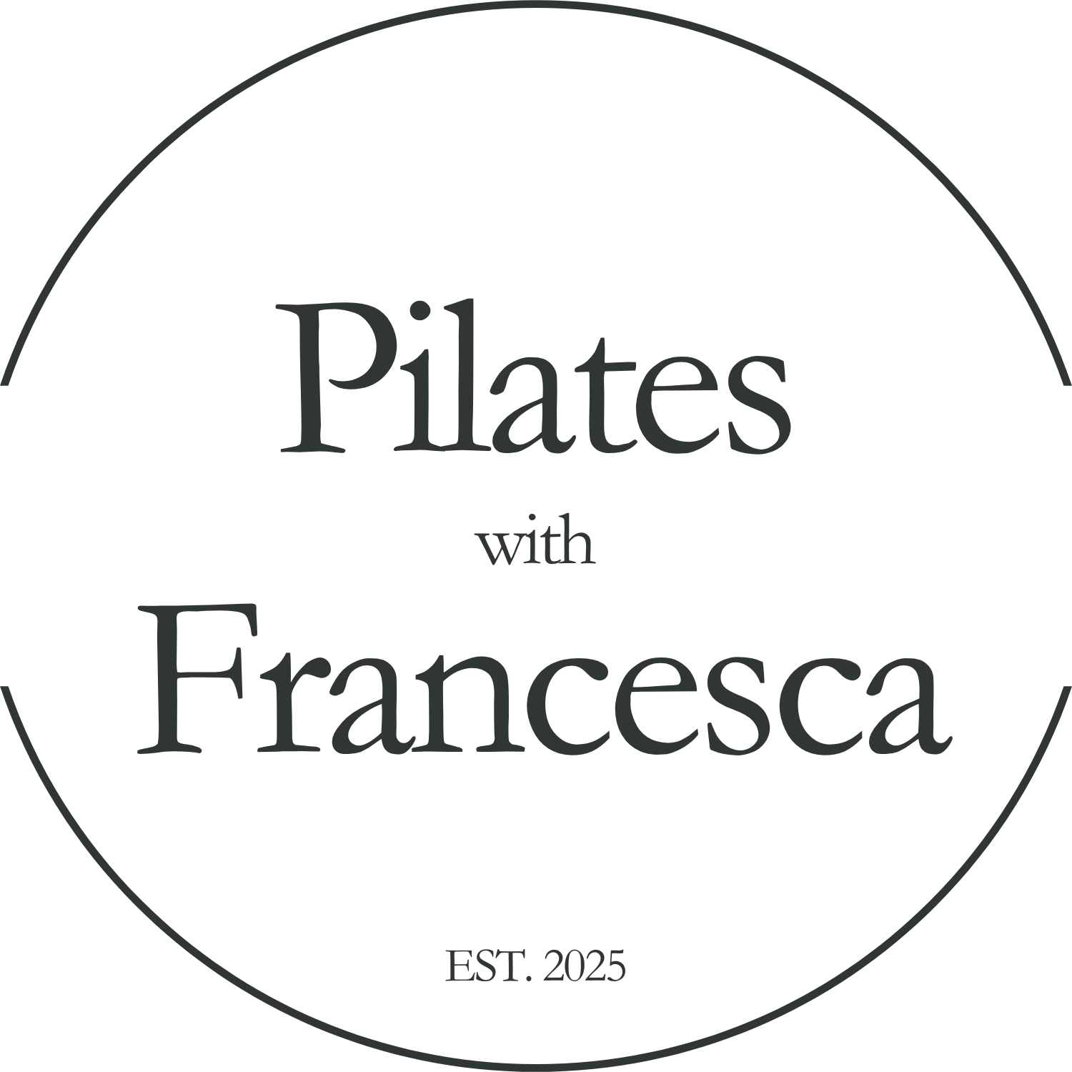 Large 'Pilates with Francesca' circular logo