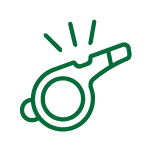 En visselpipa i mörkgrönt.