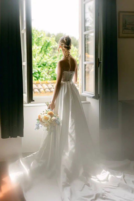 bride in front of the window