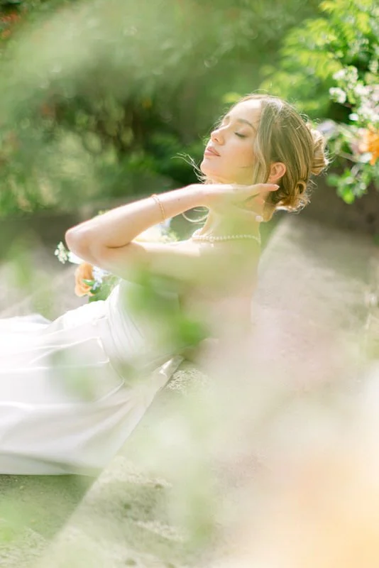 bride enjoying the moment