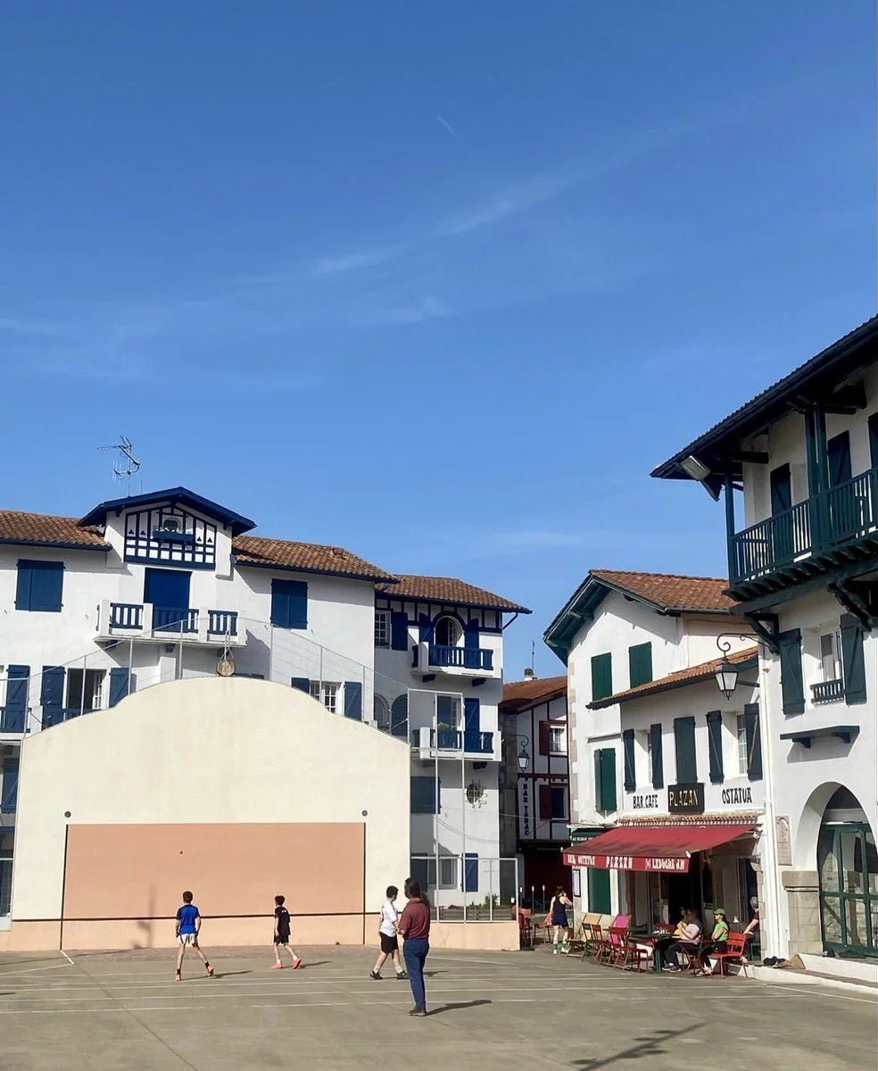 Traditional Basque village fronton in the French Basque Country