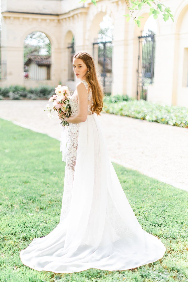 romantic bride with bouquet