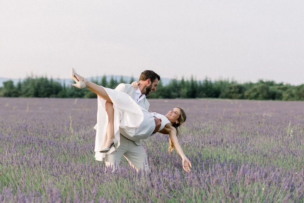 couple in the lavender fields