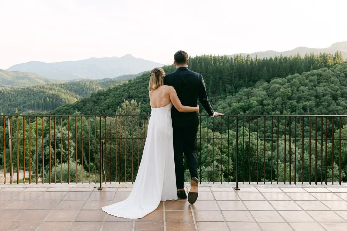 couple contemplating the Pyrenees