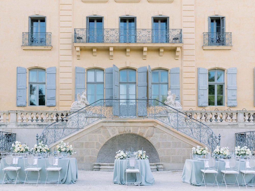 Château de Fonscolombe in Provence with elegant 18th-century architecture and lush gardens for a refined wedding celebration