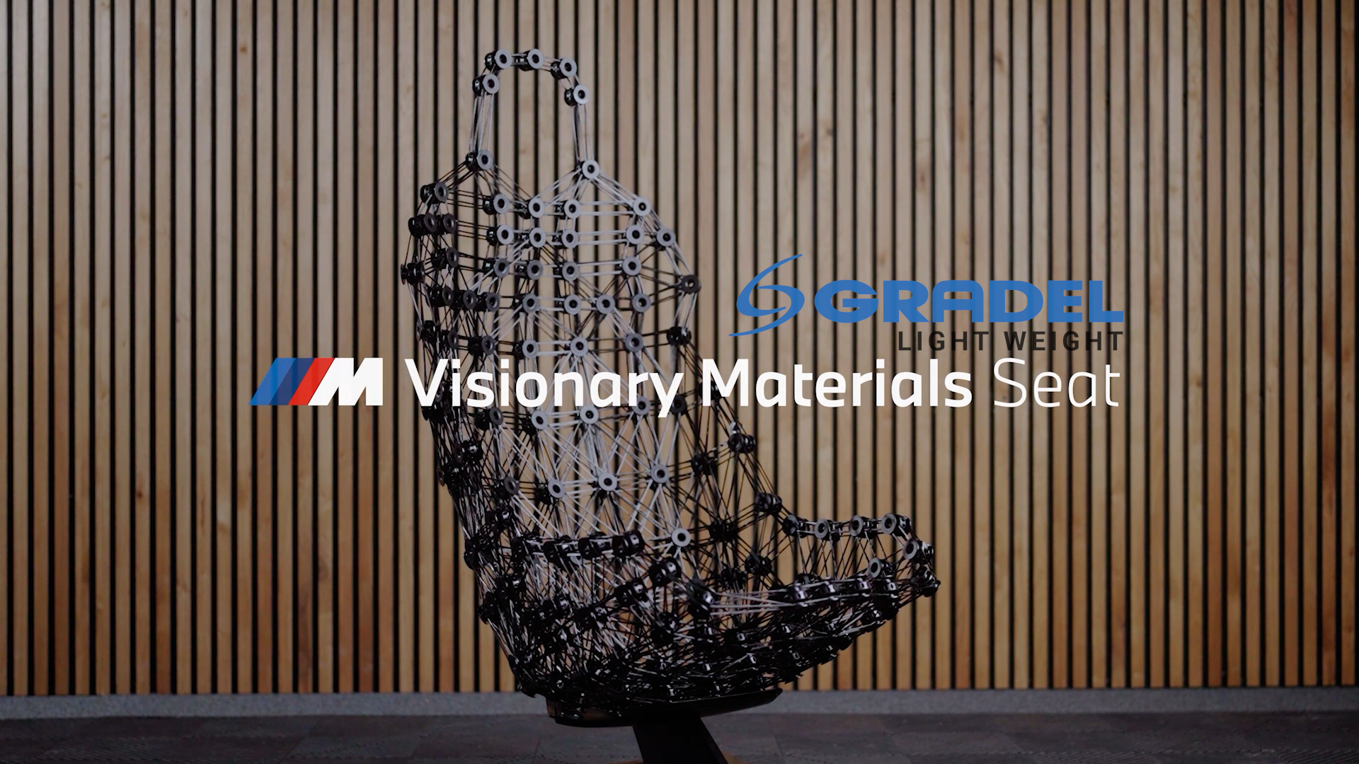 BMW M Visionary Materials seat ultra lightweight made of filament carbon fiber winding. Gradel Light Weight.