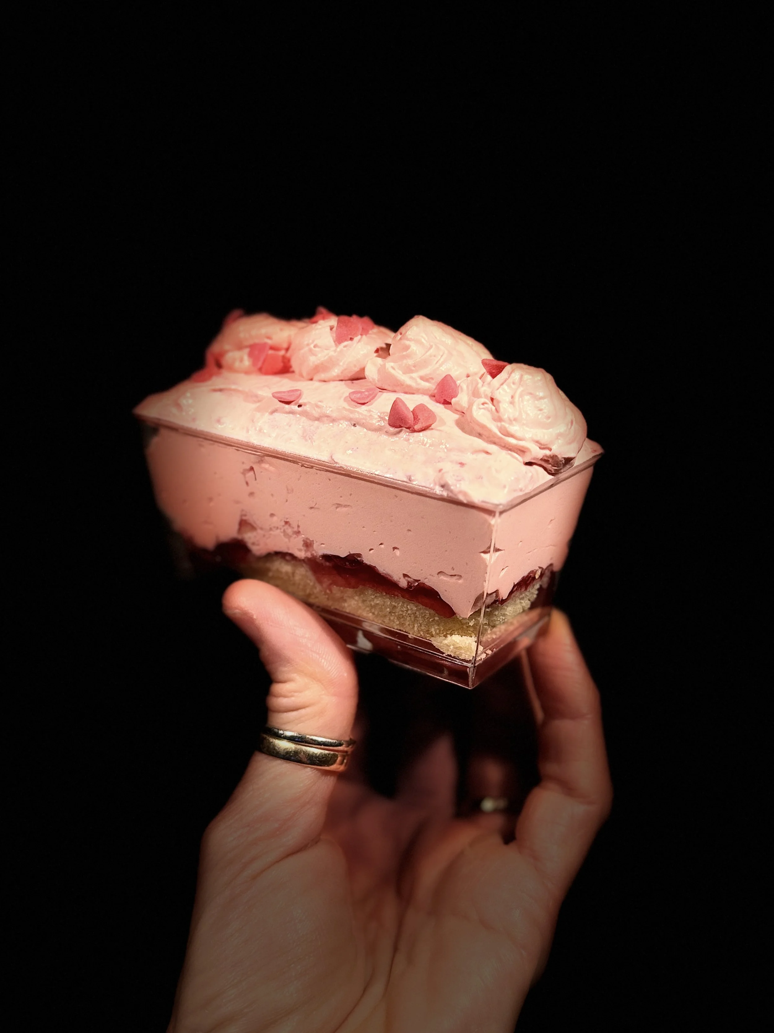 Tortina Vegan Cuori di Fragola e Panna