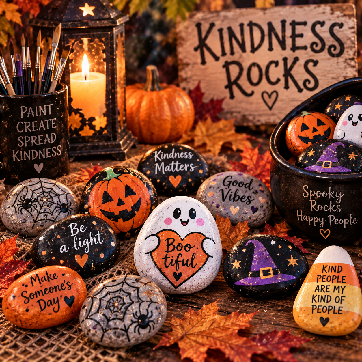 Rock Your Boo-tiful Side (Paint Kindness Rocks)