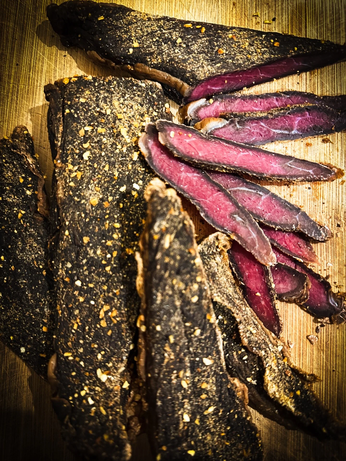 Beef. Salt. Spice. Time.
That&rsquo;s it.

My homemade biltong&hellip;..deep flavour, perfect chew, and built for people who appreciate real food done properly.

Snack of kings. 🔥

#HomemadeBiltong #LiveFire #WildManCook #CraftFood