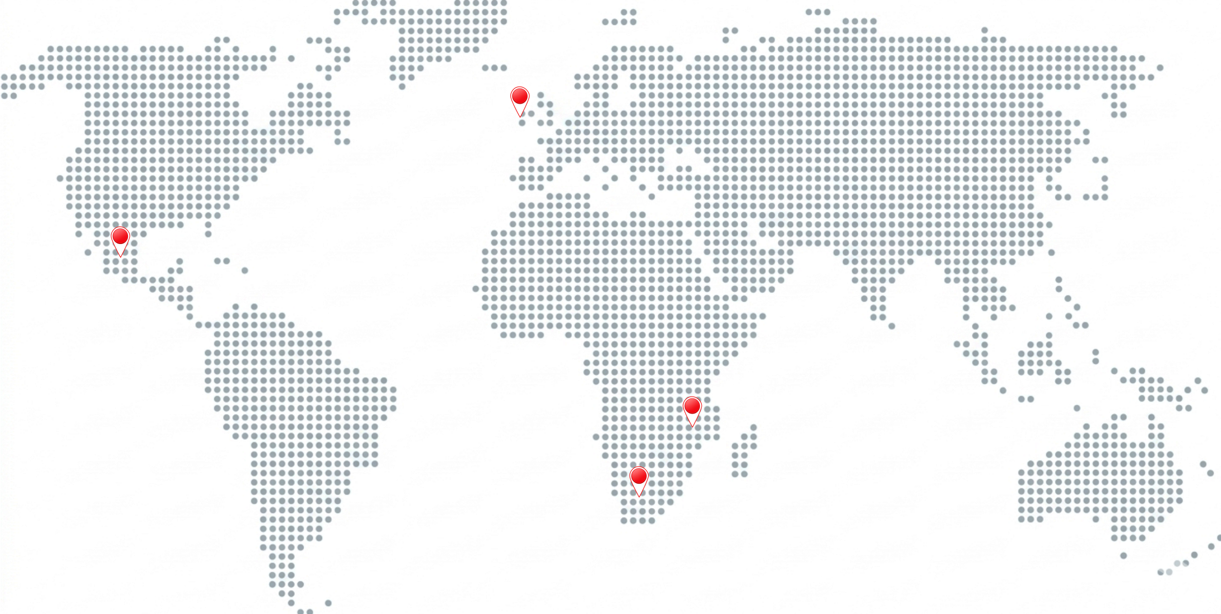 World map showing locations of global projects