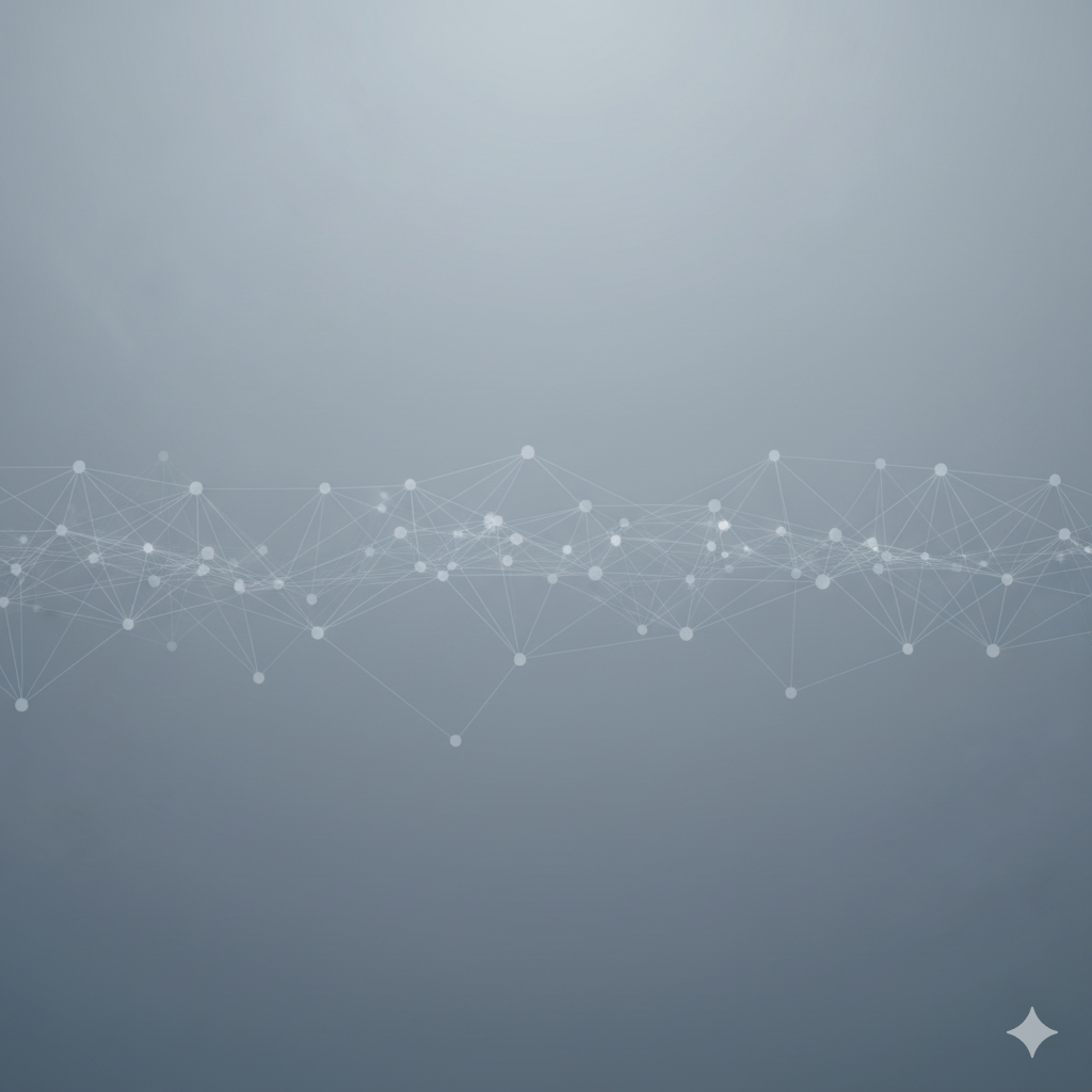 A sophisticated banner with a muted blue‑grey gradient overlaid with a faint network or mesh pattern symbolising governance and decision‑making