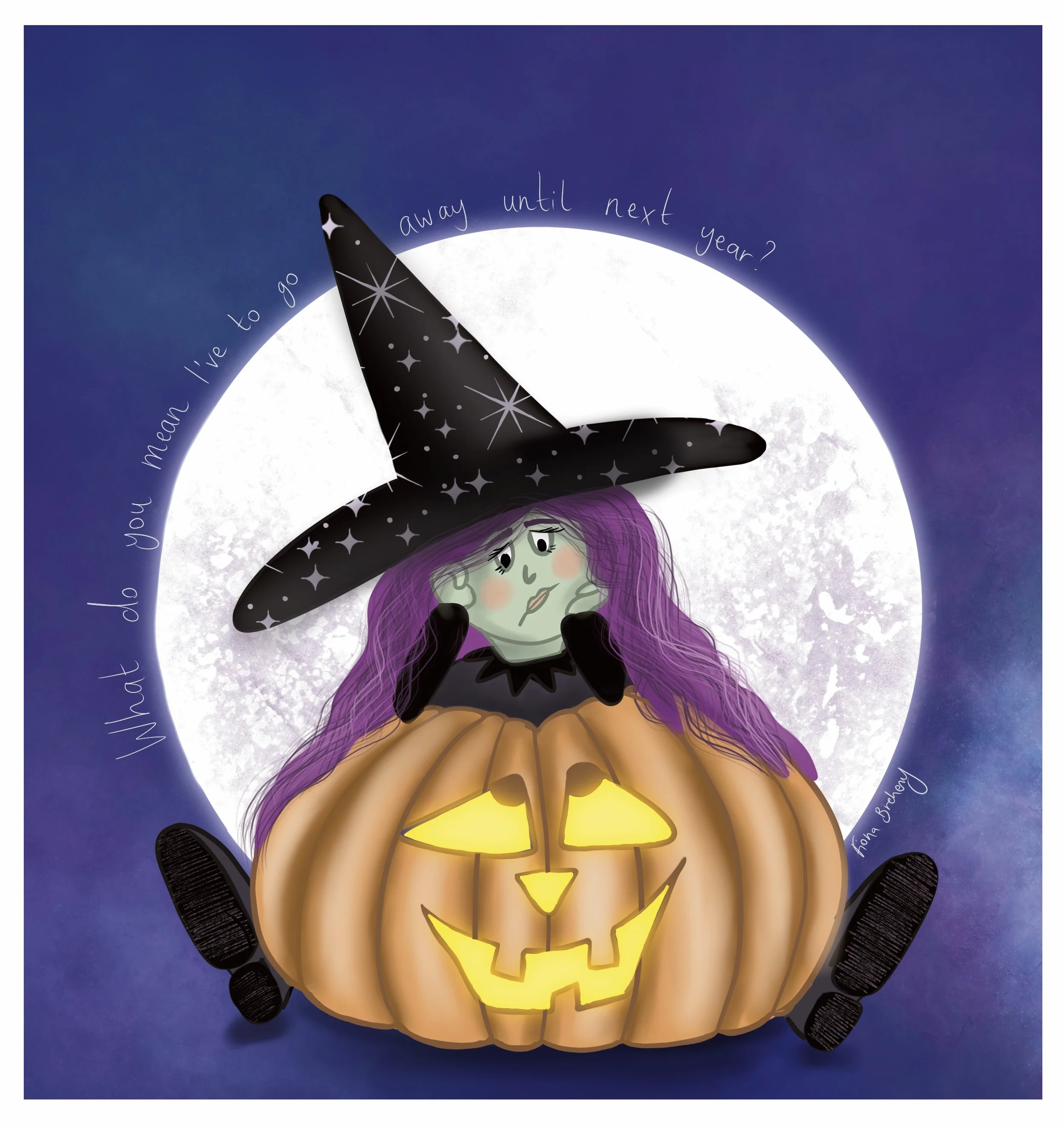 Illustration witch funny