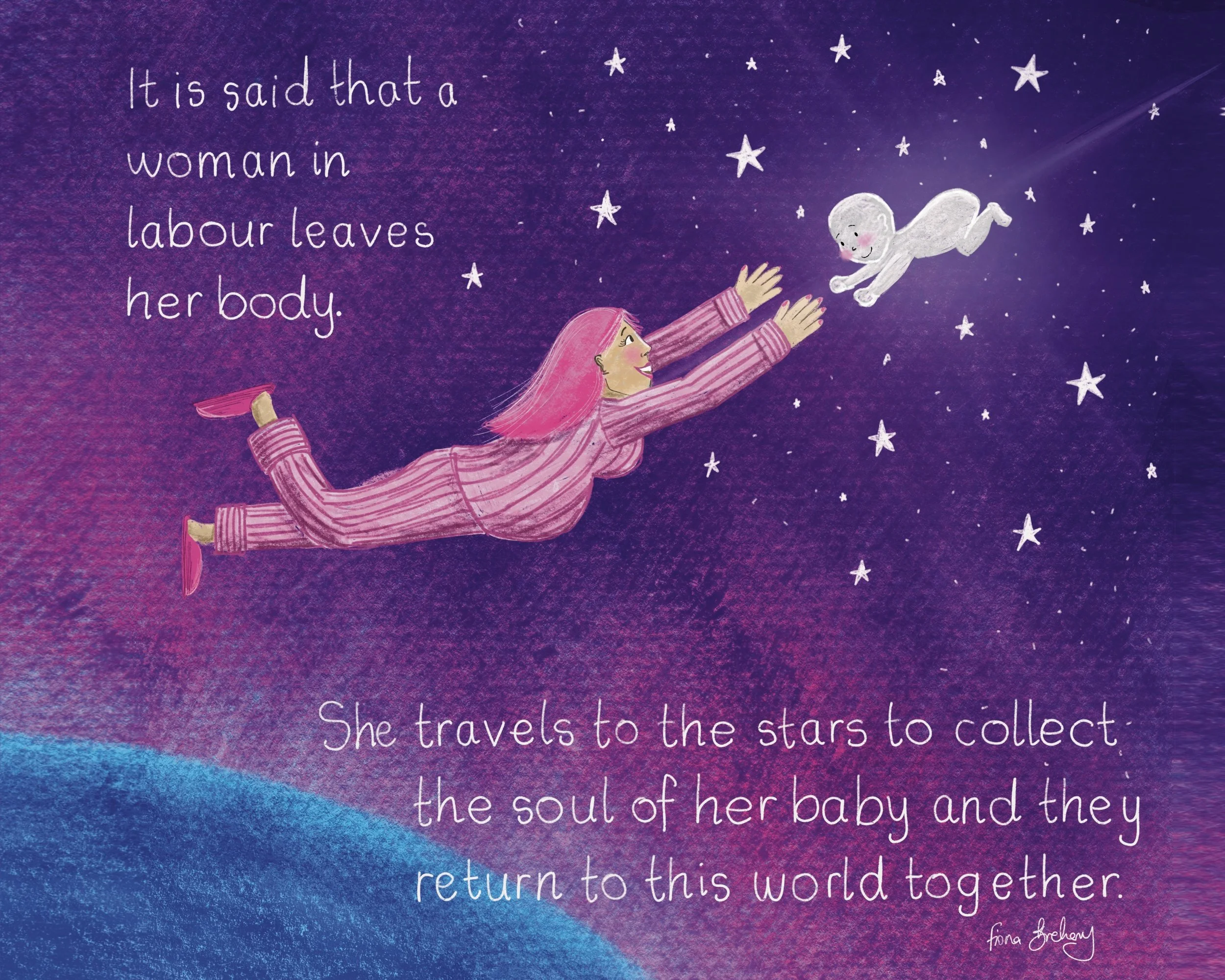 Mother and Baby Soul Print - 5x7 inch