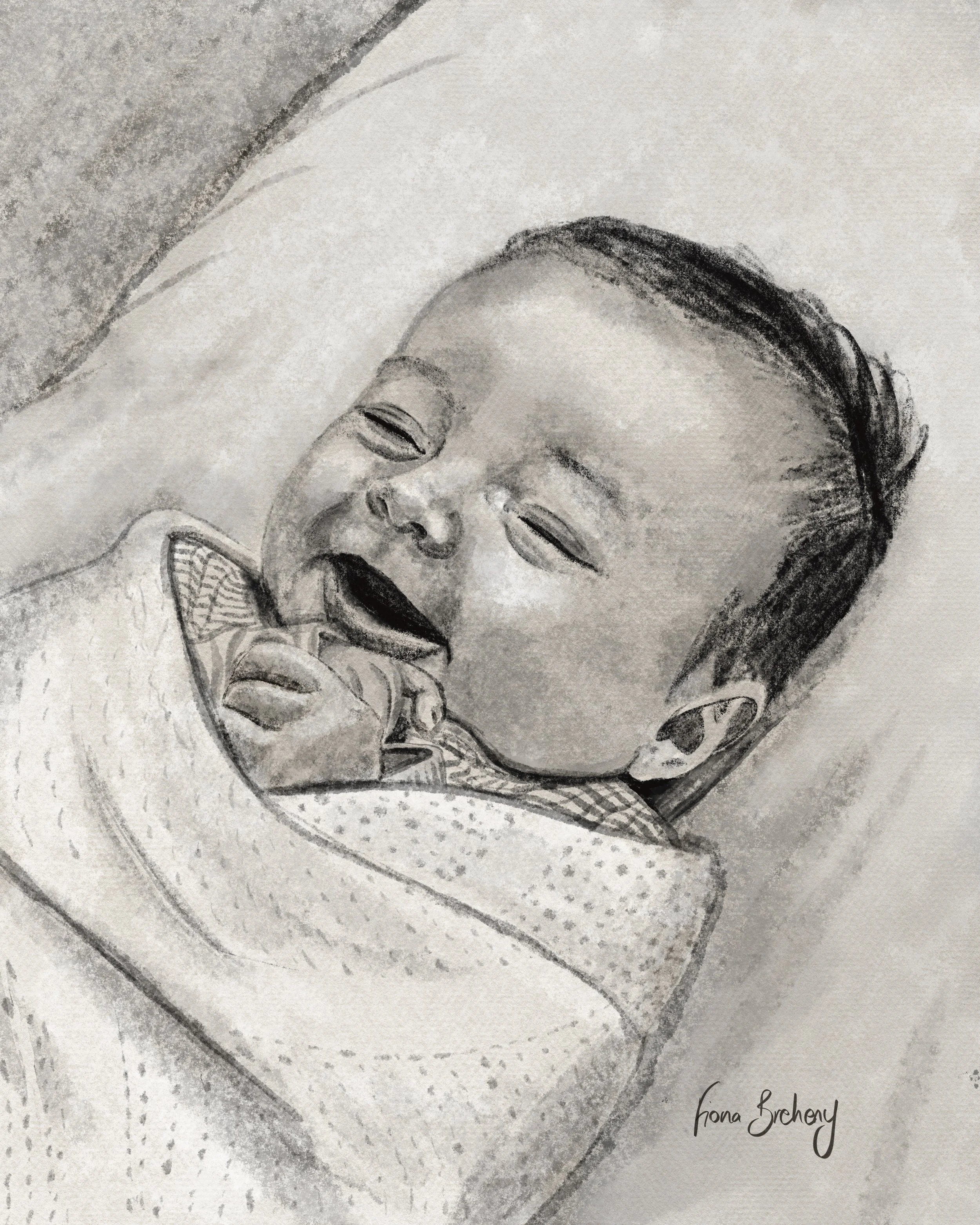 Digital Pencil Portrait - 8x10 inch (1 person)