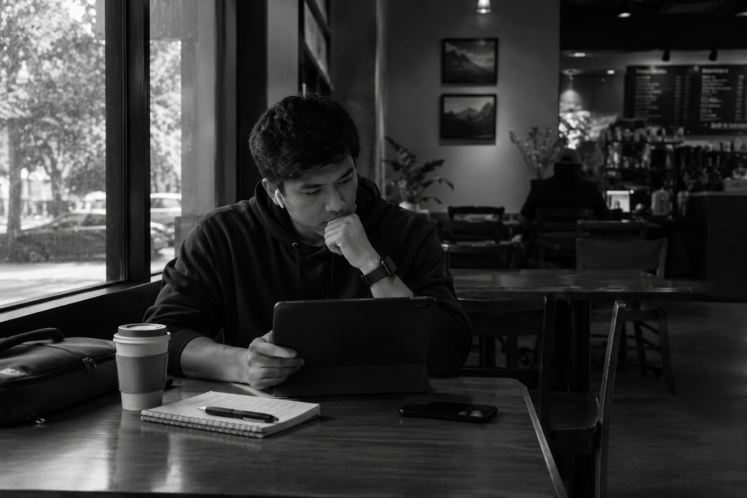 MSP owner reviewing an offshore hiring agreement on a laptop