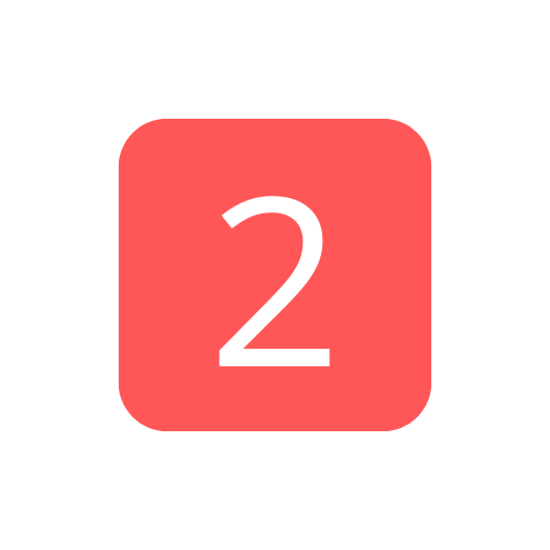 Red square with white number 2