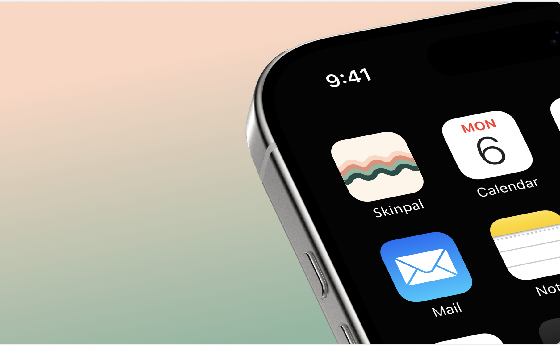 iPhone mock up with icon of the Skinpal app