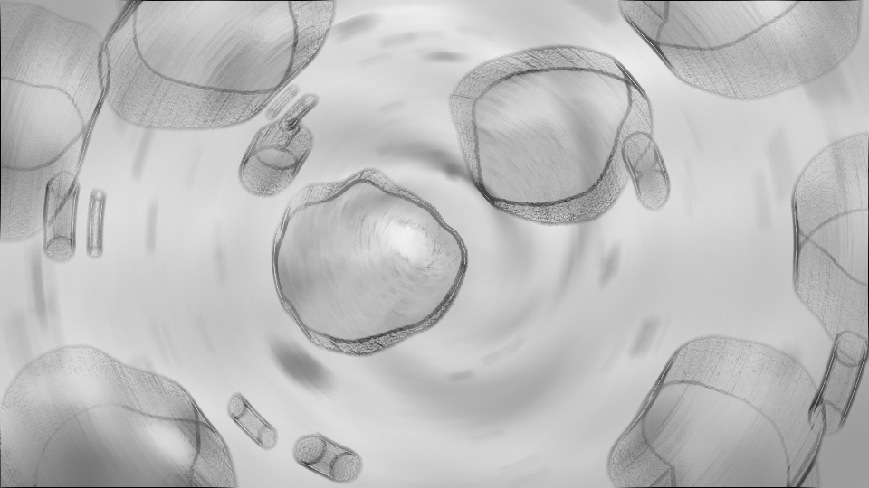 A digitally rendered sketch of various pills and capsules floating in a swirling pattern.