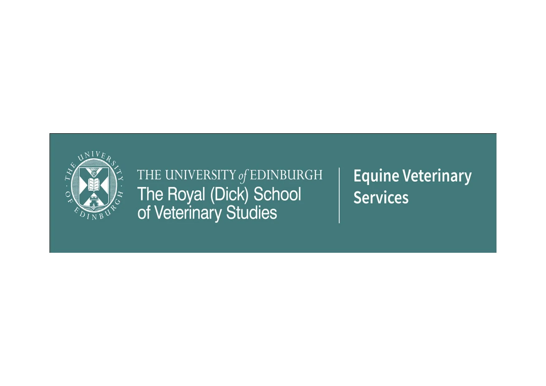 Logo and text for the University of Edinburgh's The Royal (Dick) School of Veterinary Studies, Equine Veterinary Services.