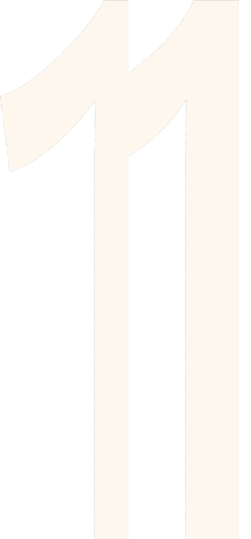 Chiffre 1 stylisée de manière à penser qu'il est pixelisé de couleur beige.