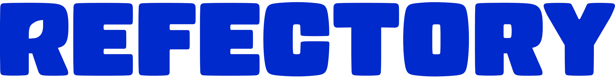 Le logo de l'entreprise Refectory en bleu.