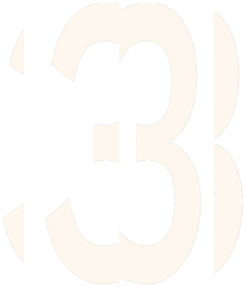 Chiffre 3 stylisée de manière à penser qu'il est pixelisé de couleur beige.