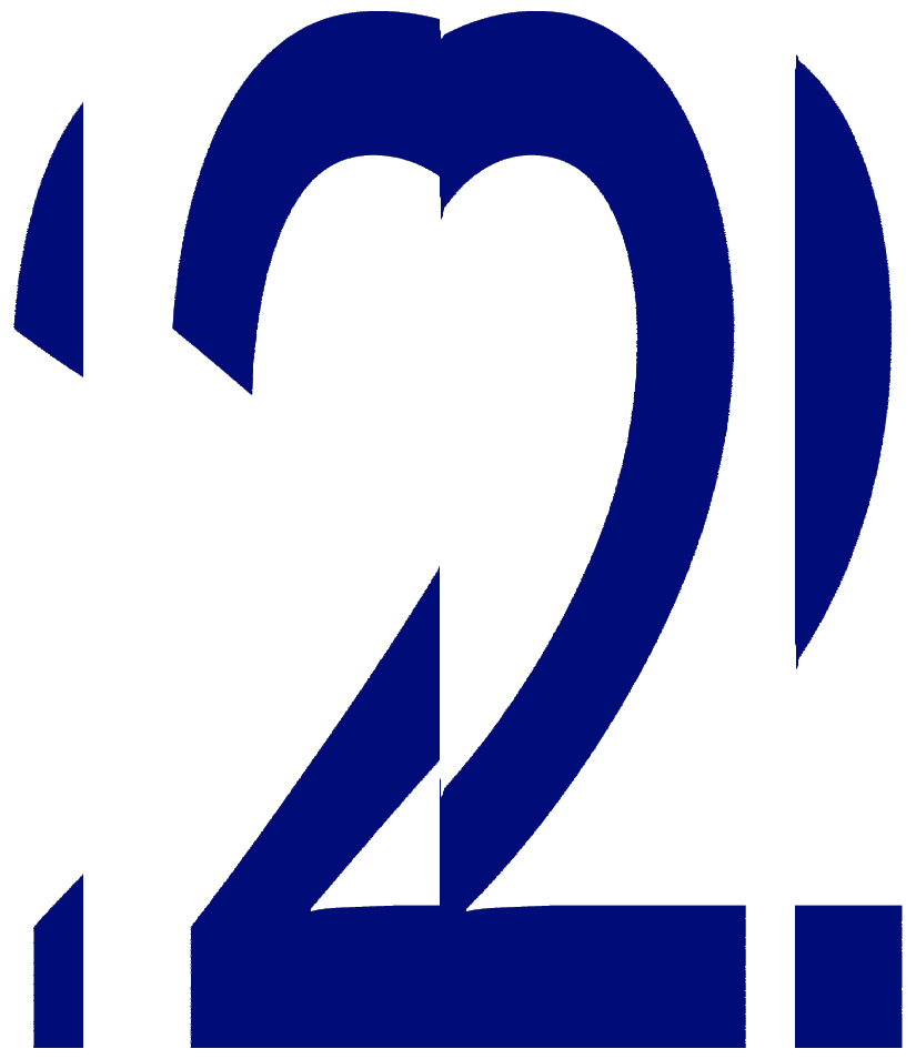 Chiffre 2 stylisée de manière à penser qu'il est pixelisé de couleur bleue.