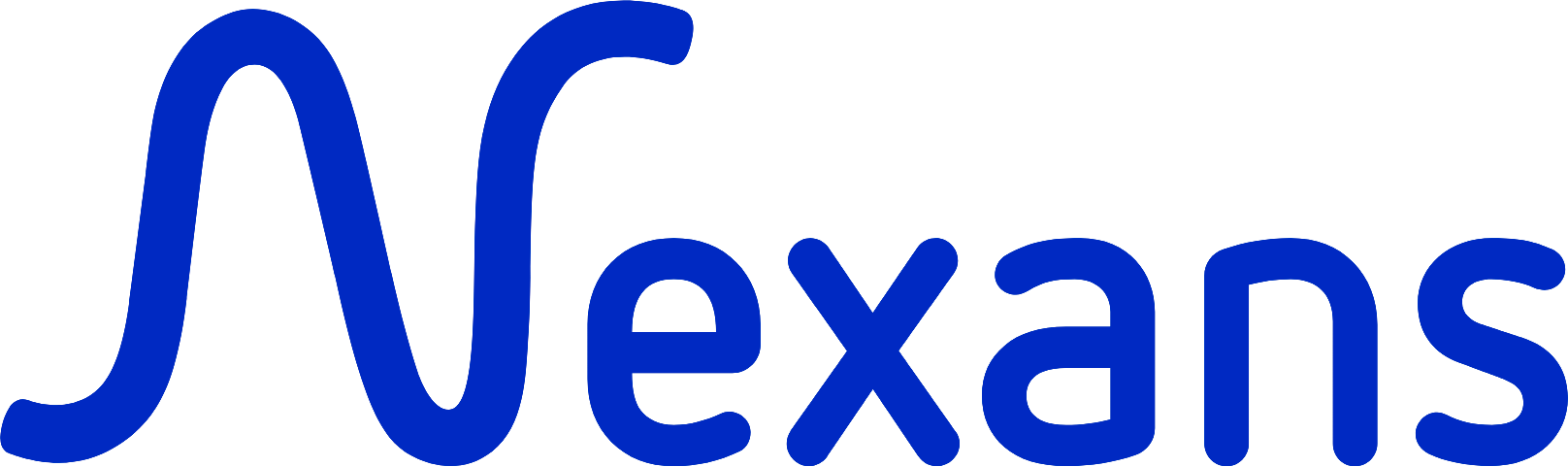 Logo de l'entreprise Nexans en lettres bleues