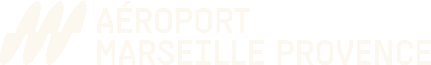 Le logo de l'Aéroport de Marseille-Provence de couleur beige.