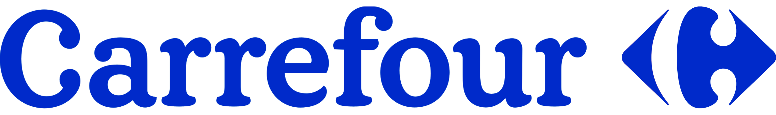 Le logo de Carrefour en bleu