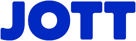 Logo de JOTT en lettres bleues.
