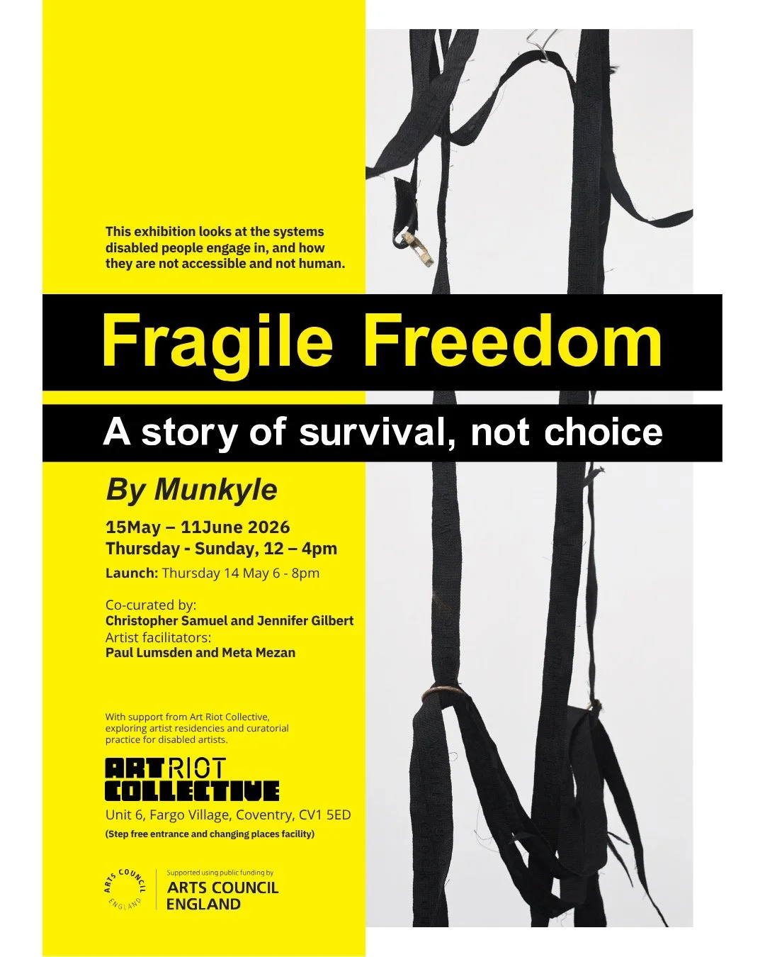 Very excited to announce the next exhibition by @munkyletheartist called 'Fragile Freedom'. This exhibition follows a month long artist residency in the studio where the artist Munkyle explored their visual arts practice. This work is also helping @a