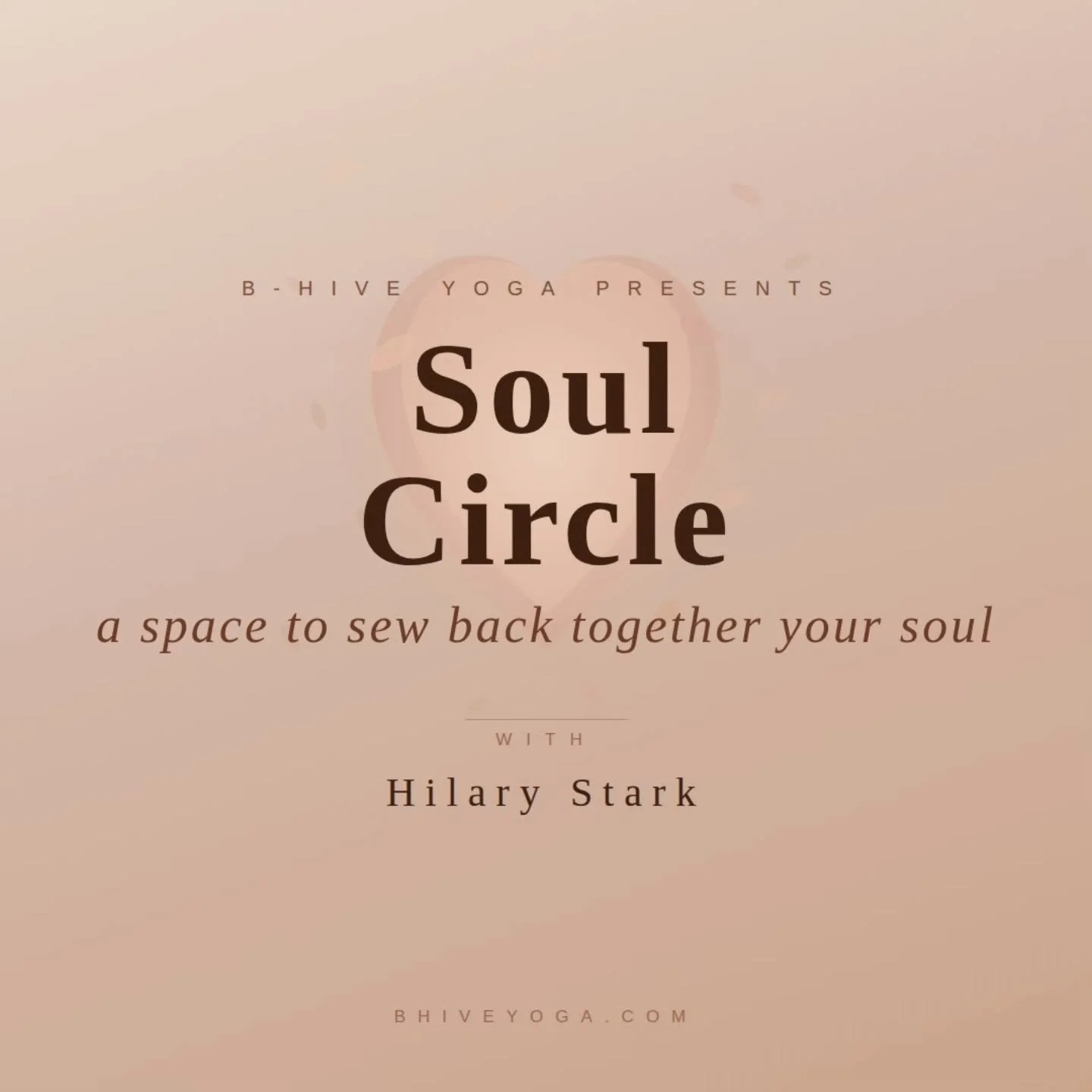 Soul Circle: Somatic Movement &amp; Breathwork
with Hilary Stark

Join us this Friday, June 12th for Soul Circle &mdash; a guided breathwork and somatic movement experience designed to help you reconnect with your body, release what's stored, and sew