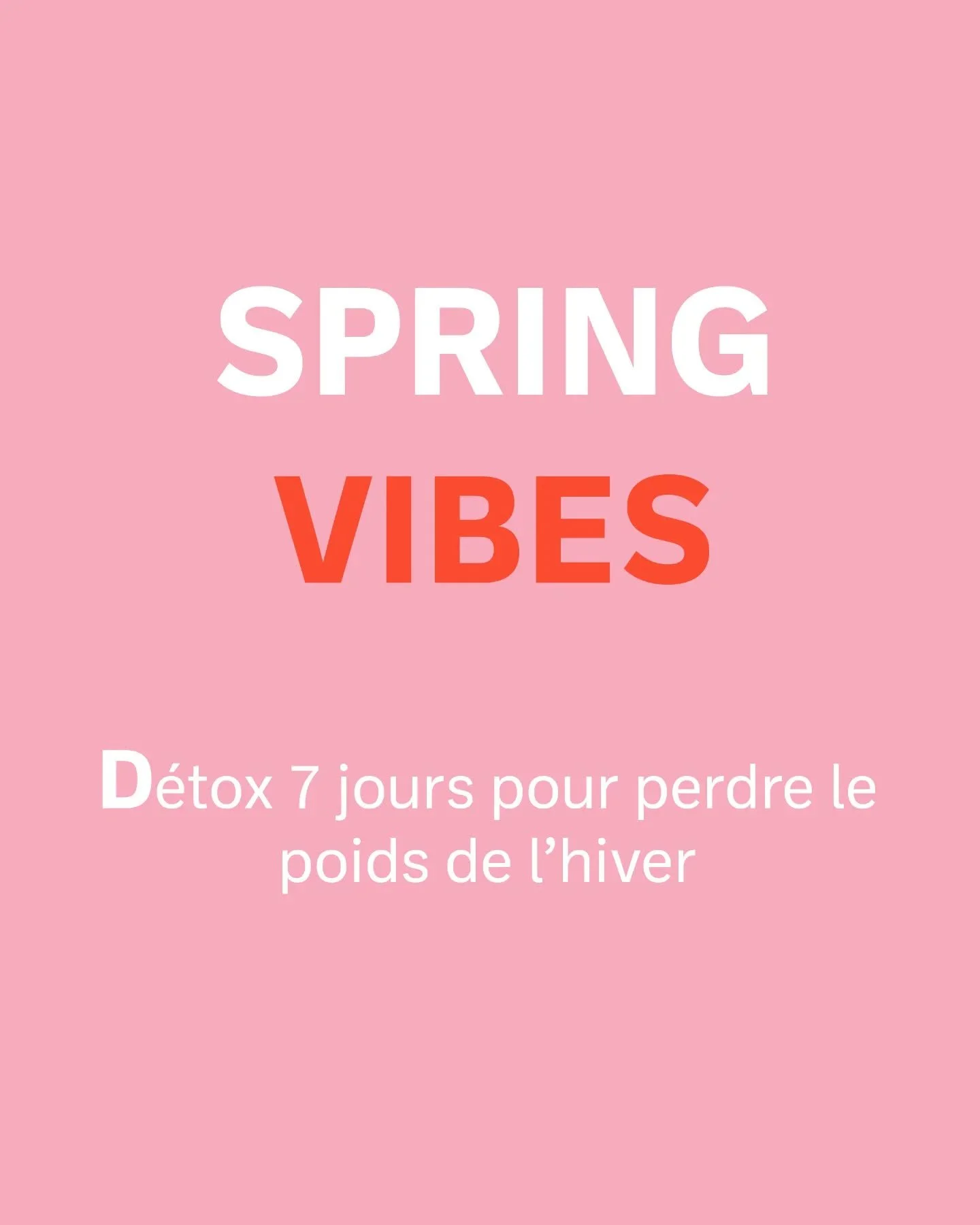 SPRING VIBES -  DETOX 7 JOURS 
📅 Du 24 au 30 avril !

☀️ &Eacute;videmment qu'on se donne des tips pour les ponts de mai !

🩵 C&eacute;l&eacute;brons l&rsquo;arriv&eacute;e du printemps en sortant notre corps de l&rsquo;inertie de l&rsquo;hiver

Ce