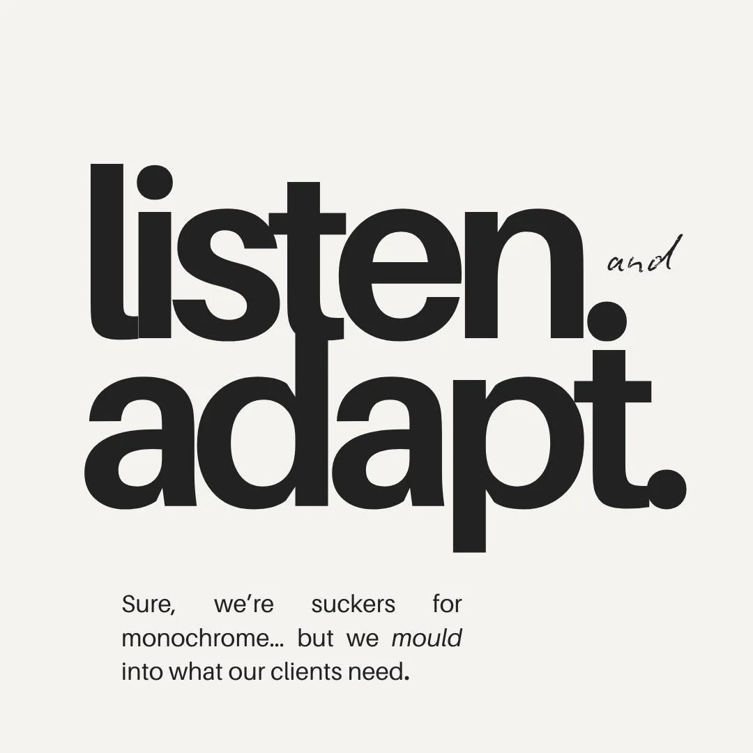 At Studio Nomu, we&rsquo;re known for our love of monochrome minimalism, however design isn&rsquo;t about us, it&rsquo;s about you. 🖤🩶🤍
We listen.
We adapt.
We mould into what your brand needs. 

This post showcases how our aesthetic can stretch a